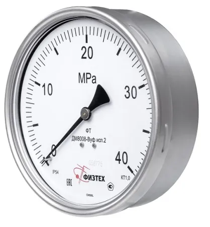 Вакуумметры, мановакуумметры, манометры виброустойчивые ДВ8008-ВУф, ДА8008-ВУф, ДМ8008-ВУф исп 2 (Диаметр: 160 мм)
