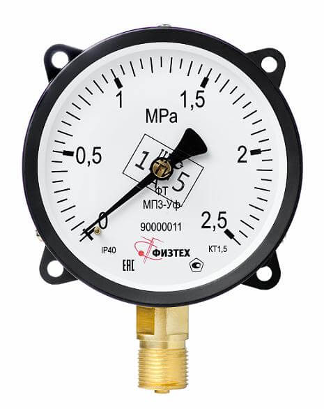 Вакуумметры, мановакуумметры, манометры общетехнические ВП3-Уф, МВП3-Уф, МП3-Уф (Диаметр: 100 мм)