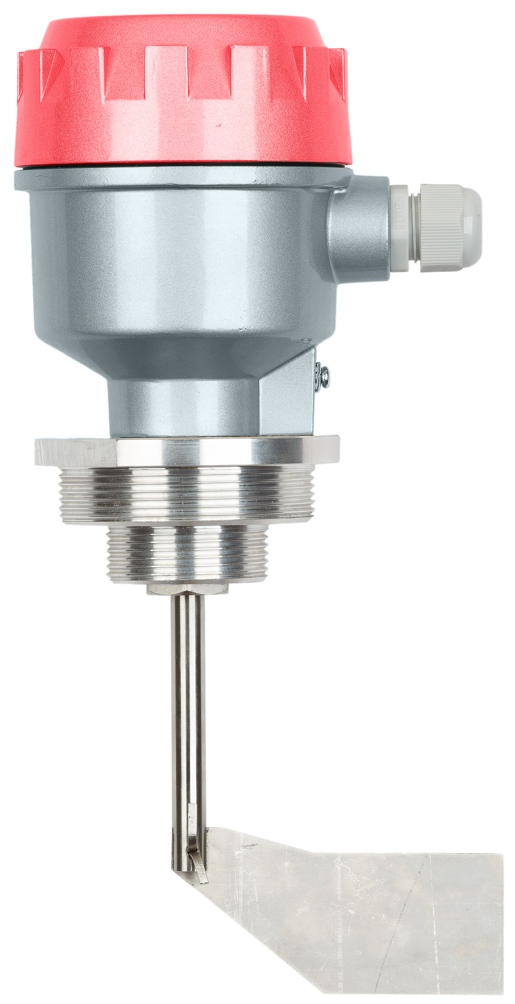 Механический ротационный датчик предельного уровня сыпучих материалов в алюм. корпусе, взрывозащ. ТР ТС 012/2011, -40 +80 С, Рmax=0.8 bar, 220 VAC, IP66, лопасть 40х98 мм, нерж. сталь, скорость вращения 5 об/мин, соединение- резьба 1 1/2" с переходом на 2