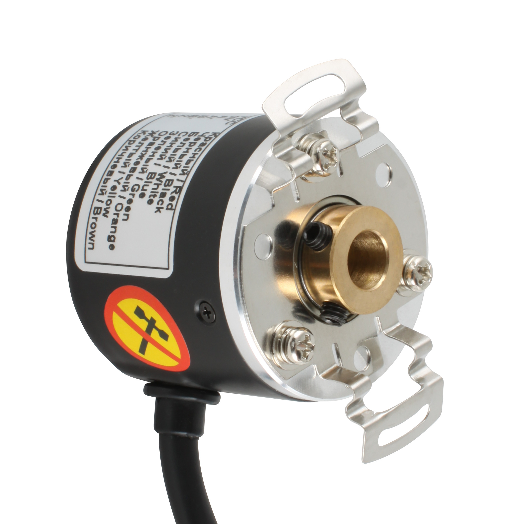 Инкрементальный энкодер D=40мм, полый вал 10мм, 5000 имп/об, 5VDC, выход TTL, IP54, -20…+80°C, радиальный кабель 2м